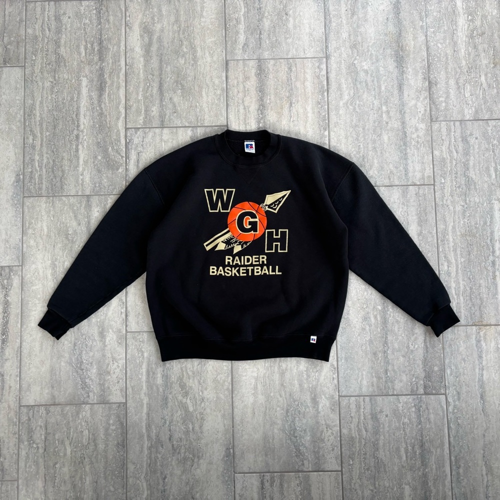 Russell Athletic Black Raider Basketball Crewneck‎ Sweater